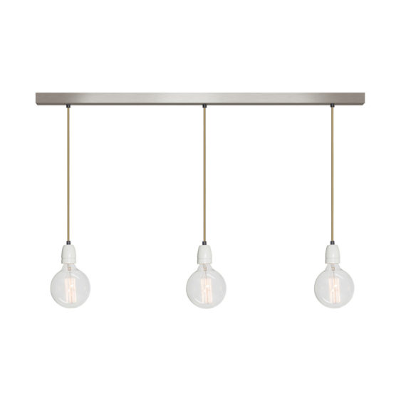 No.11 Hanglamp balk 3 lichts RVS