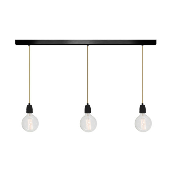 No.11 Hanglamp balk 3 lichts ZWART