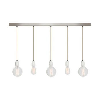 No.12 Hanglamp balk 5 lichts RVS