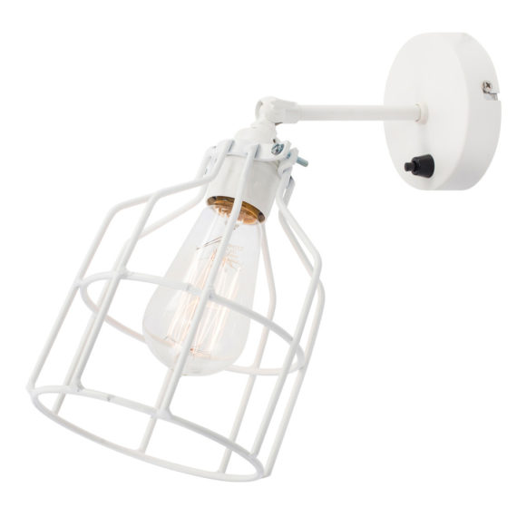 No.15 Wandlamp wit met witte kooi