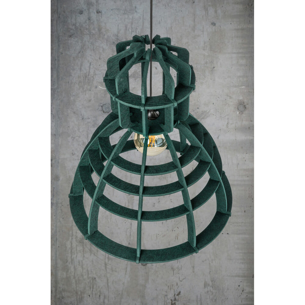 No No.19XL hanglamp PET Felt Dark Green 60cm by Olaf Weller
