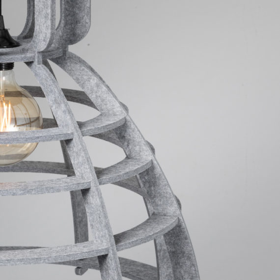 No.19XL hanglamp PET Felt Light Grey  60cm by Olaf Weller