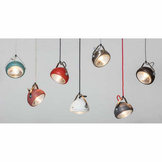No.5 Hanglamp vintage koplamp grijs