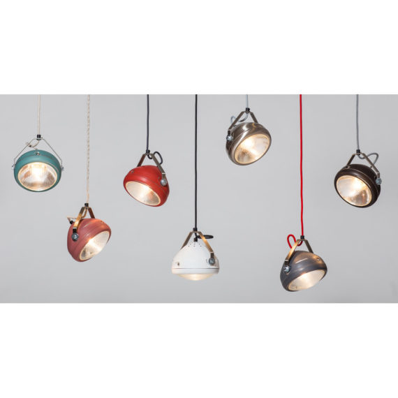 No.5 Hanglamp vintage koplamp zwart
