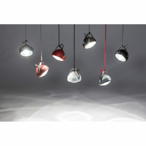 No.5 Hanglamp vintage koplamp grijs