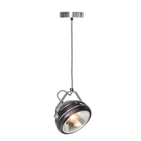 No.5 Hanglamp vintage koplamp zwart
