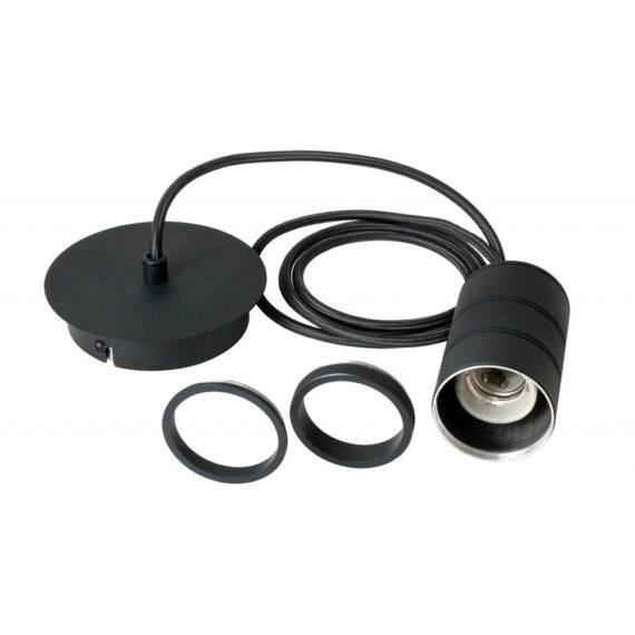 Pendel 1 lichts 200cm zwart/zwart E27 965255