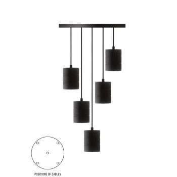Pendel 5 lichts 200cm zwart/zwart E40 965252